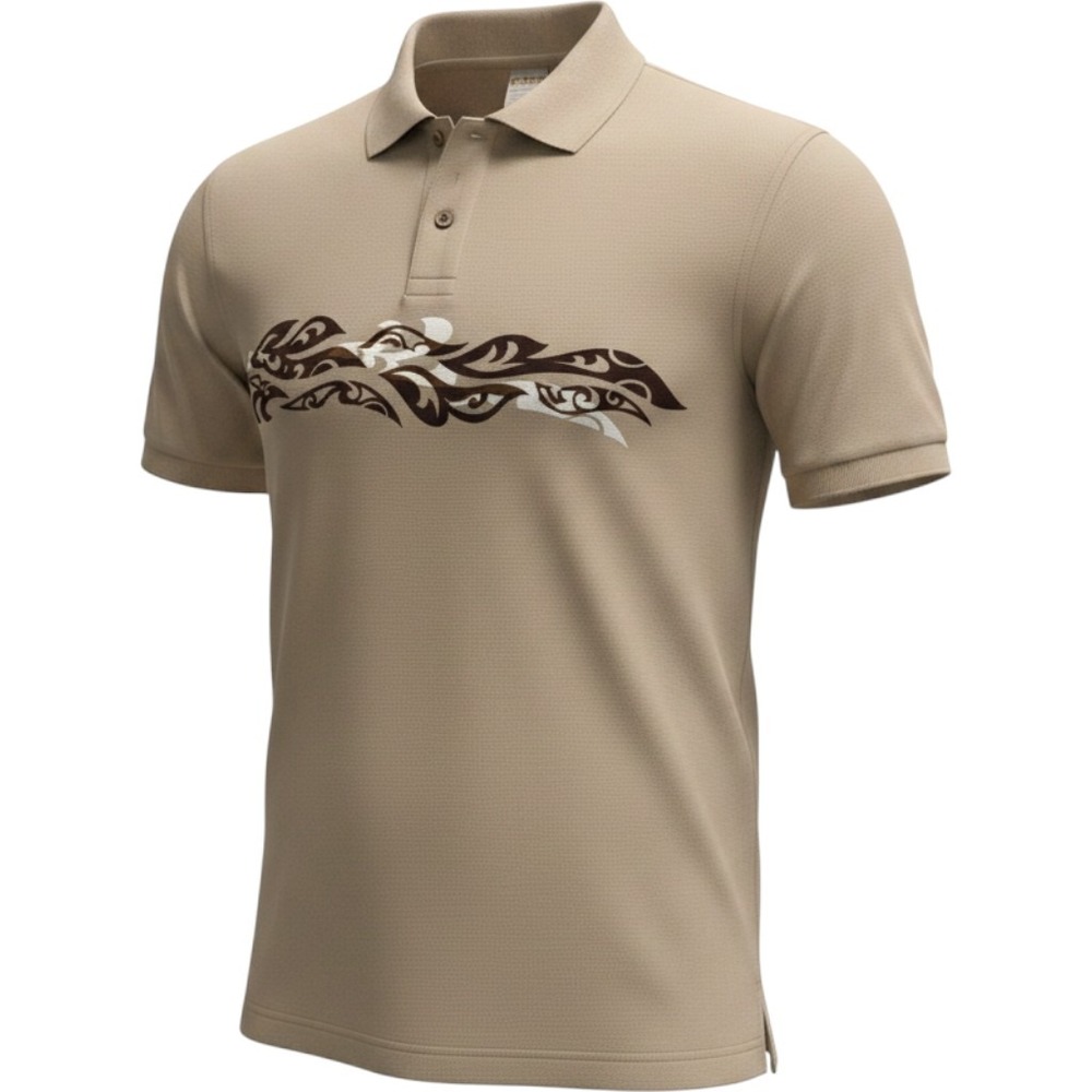 Crazy Shirts Hawaii Kona Coffee Dyed Tribal Polo Shirt Tan XXL B00007